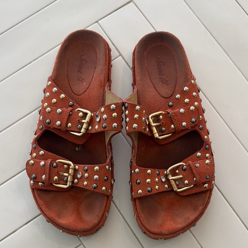 Studded Brown Sandals